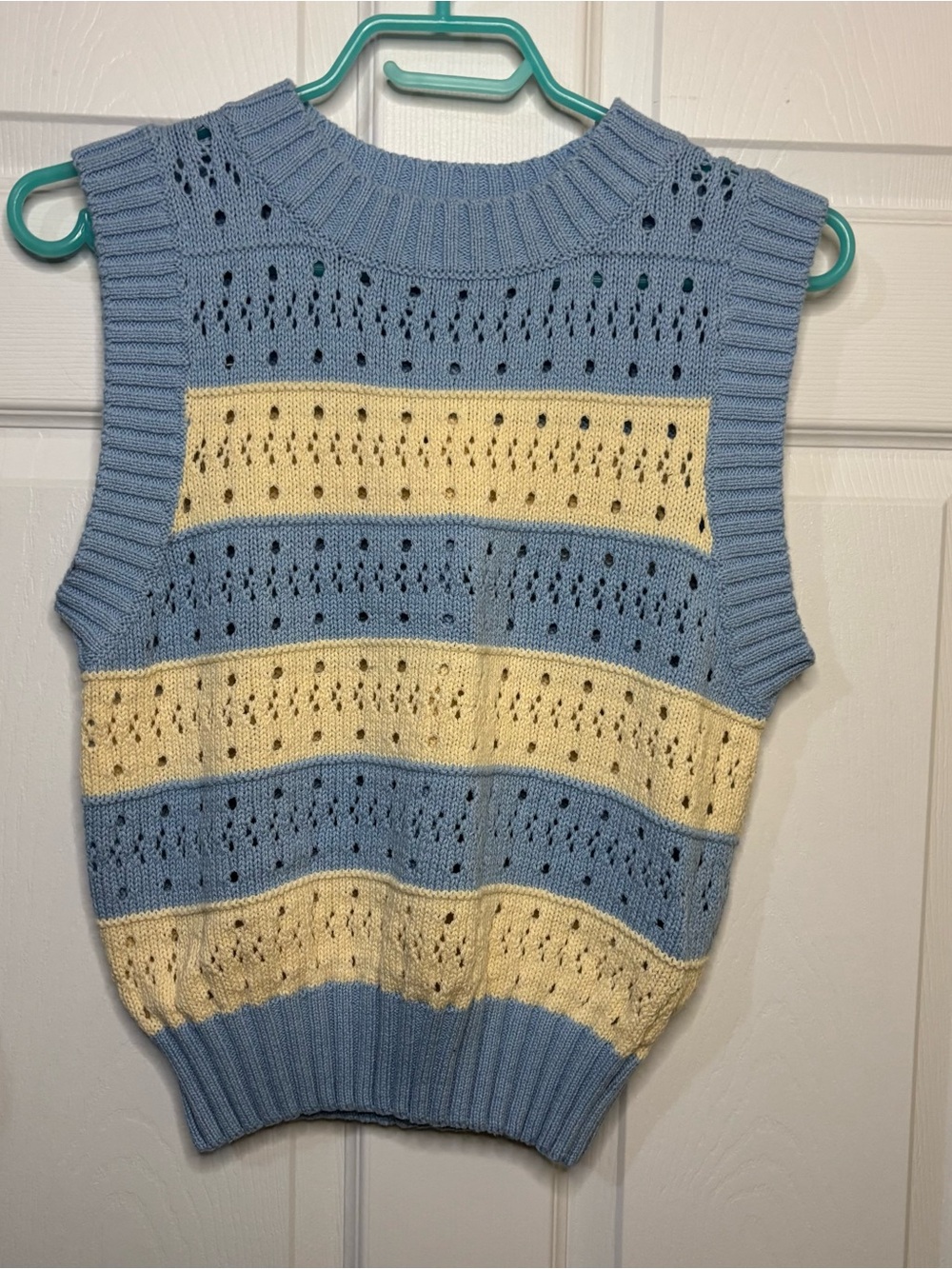 Blue and Cream Sweatervest